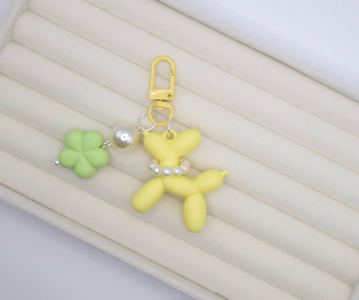 Elegant cute colourful balloon dog floral keychains