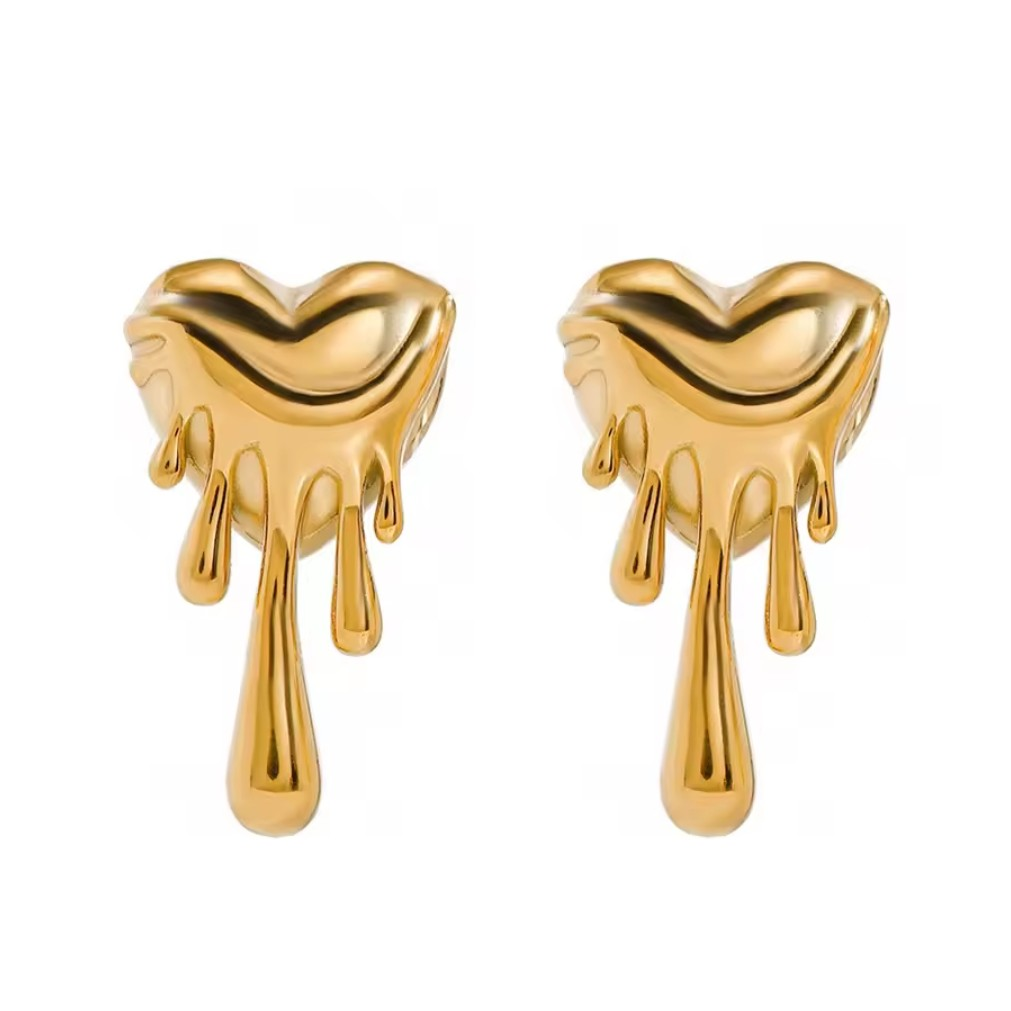 Heart drop earring